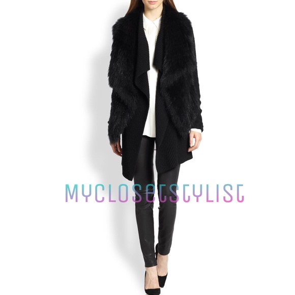 VINCE Black Fur Jacket $1,800 Coat Vest! NWT Raccoon Small Silky SOFT! - Picture 8 of 8